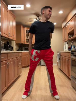 A post by @jerseyyjoe on TikTok caption: @NovaMEN by @Fashion Nova  1. Tyson Number 3 Skinny Flare Sweatpants - Red/Combo 2. Anderson Pleated Corduroy Pants - Black  3. Tyson Heavy Wash Jogger - Green  #jerseyyjoe #jersey #trend #viral #fyp 