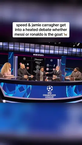 A post by @vrewls on TikTok caption: speed really said jamie carragher has more own goals than goals 😂 who’s better messi or ronaldo? #ishowspeed #speed #jamiecarragher #messi #ronaldo #fyp #foryou #viral 