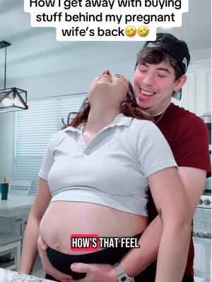 A post by @anxietycouple on TikTok caption: Works Everytime!!🤣🤰🏽 #couplecomedy #husbandwife #marriagehumor #pregnant #pregnancy 