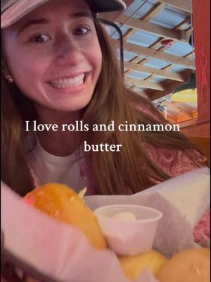 A post by @fionajordnn on TikTok caption: Someone left me a hate comment that said that I should cut out carbs and that I look like what they look like before they lost 20 pounds and in situations like this at Texas roadhouse I would maybe think about it but I really don’t care and I love that cinnamon butter @Texas Roadhouse ##texasroadhouse##texasroadhouserollsalso lolling bc dad was sitting across from me 