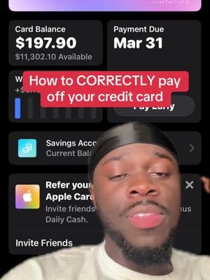 A post by @therealmelaninking on TikTok caption: How to properly pay off your credit card / how to build your credit / how to get a credit card  #creditscore #creditrepair #credit