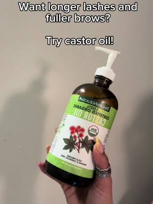 A post by @niaa321 on TikTok caption: The secret to longer lashes & fuller brows? Castor oil! ✨ Try this and thank me later! #LashGrowth #BrowGoals @RejuveNaturals 