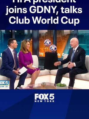 A post by @fox5newyork on TikTok caption: All the biggest stars in soccer will be in the United States for two of the biggest soccer tournaments in the world. It all starts this summer with the new expanded FIFA Club World Cup 2025, followed by the FIFA World Cup in summer 2026 – and both tournament finals will be in New Jersey. FIFA President Gianni Infantino joined Good Day New York to discuss the monumental events! @fifaworldcup #fifaworldcup #fifa