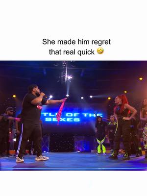 A post by @wildnout on TikTok caption: Who run the world... 🤣 #WildNOut #pickupandkillit #justinavalentine #charlieclips #jokes #laugh #funny #laughing #roast #roasted 