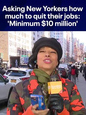 A post by @fox5newyork on TikTok caption: What's your magic number to quitting? Fox 5 hits the streets of NYC to ask people how much money it would take for them to leave their job and travel. #nyc #retirement #money #yolo #fox5ny