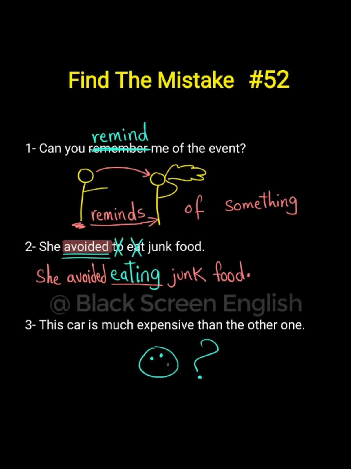 A post by @blackscreenenglish on TikTok caption: #foryou #learnenglish #LearnOnTikTok #grammar #ielts #english #englishvocabulary #black_screen_english