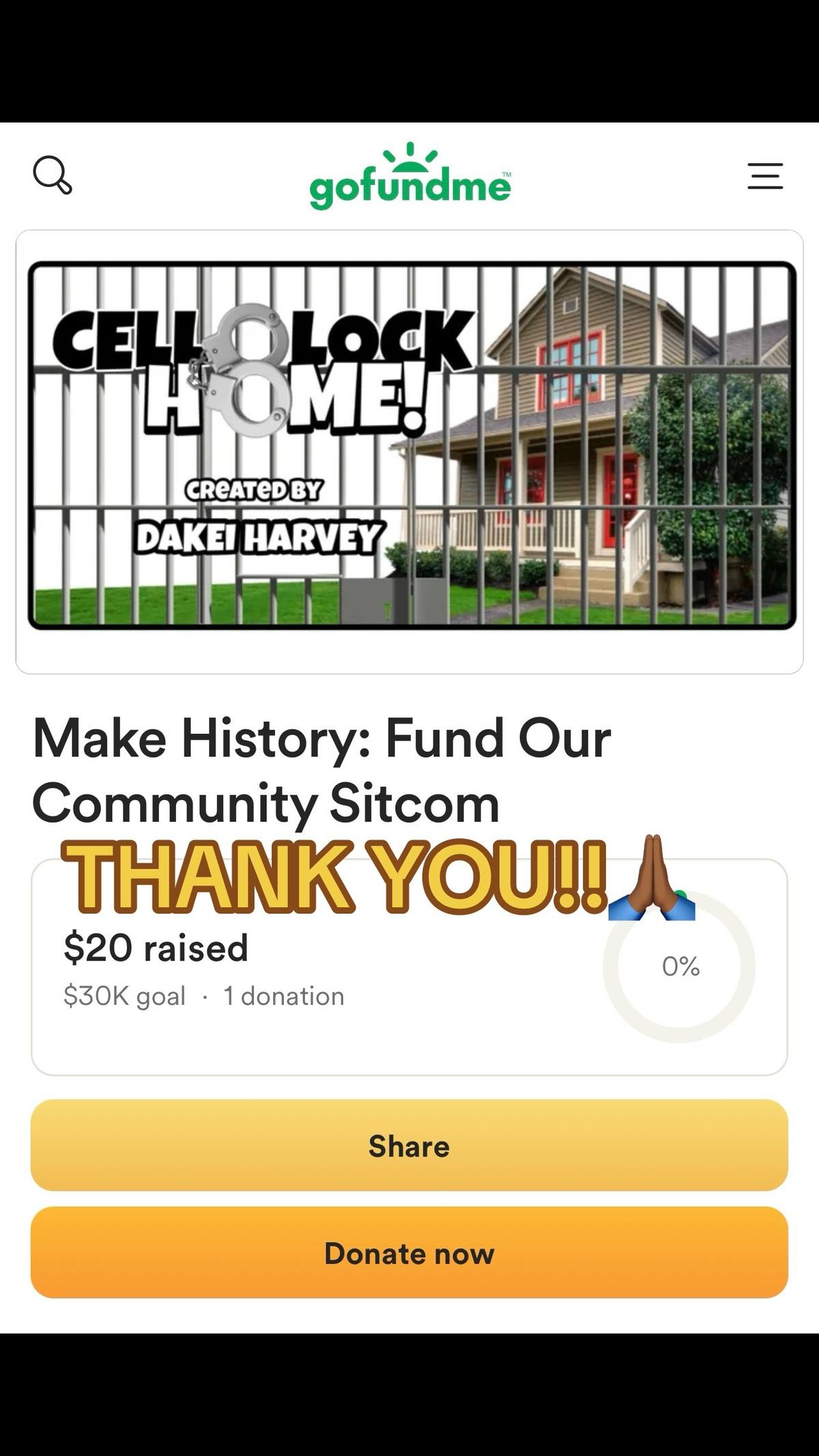 A post by @dakeiharveyfilms on TikTok caption: JUST RECEIVED OUT FIRST DONATION FOR OUR SITCOM!!! THANK YOU SO MUCH!! 