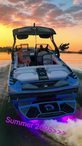 A post by @ on TikTok caption: Who’s ready?? #summer #summervibes #sandbar #wakesurfing #boatlife #boat #Surfboat #centurionboats 
