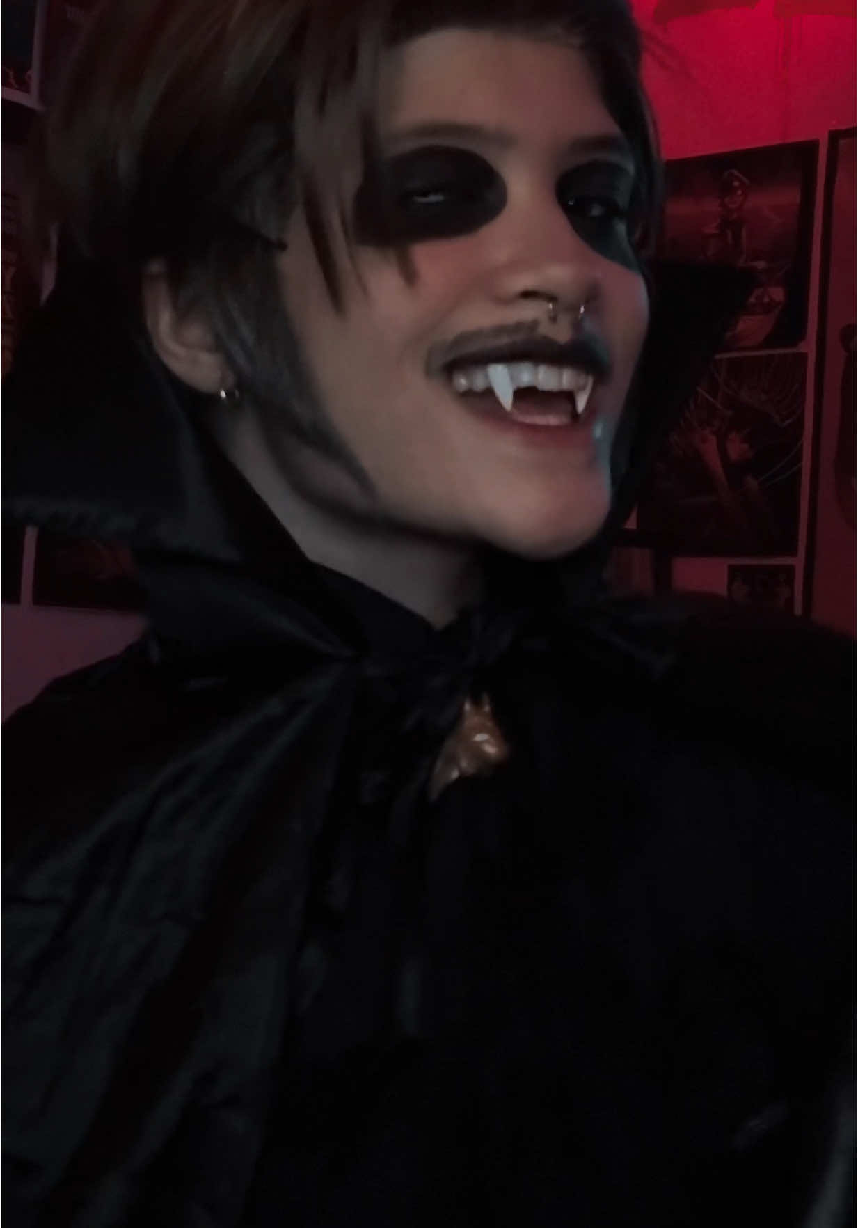 A post by @stupothead on TikTok caption: VAMPIRE!!! I love this song and it was quite literally written for Dracopia I fear GULP (Trying to cosplay a lot before I have to disappear, 2D and Papa IV are next on my roster 🙏) #cosplay #ghost #thebandghost #ghostbc #ghostcosplay #papaemeritus #papaemeritusiv #cardinalcopia #copia #YIPPIE 