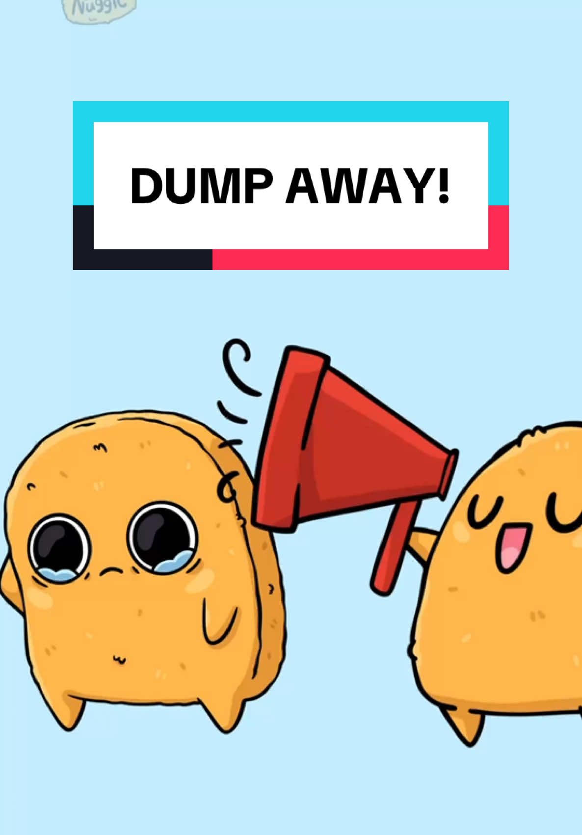 A post by @officialsadnuggie on TikTok caption: Dump away 🐥🥰 @Kenny Gray original audio #relatable #sadnuggie #mood #adorable #chickennuggets #therapy 