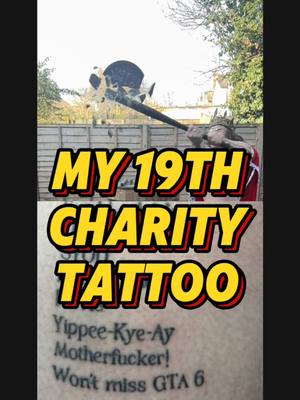 A post by @thekingofchemo on TikTok caption: I’ll tattoo the comment with the most likes ❤️ Because I use my terminal brain 🧠 cancer against itself to break a charity world record, but I put the FUN in FUNdraising so I don’t just straight up ask for donations. I ask people to follow and I get sponcers to donate on your behalf. Over $525,000 raised so far. Also everyone who donates £6 gets a “ticket” to a weekly raffle. You can buy as many tickets as you want, if you want to up your chances of winning whatever you’d like tattooed on me. This week’s raffle winner is Ben Clarke. So Ben if you’re reading this (or if you know Ben, please tag him), DM asap and tell me what you want tattooed on me this coming Tuesday.  #TwoTumourTattoosTuesday Every week there’s a second tattoo winner. Whatever comment gets the most likes will also be permanently inked on me. Last weeks winner was “Won’t miss GTA 6” I’d highly recommend if you’re participating in the raffle, turn notifications 🔔 on for my channel. It doesn’t mean you’ll get an endless amount of notifications from everything and everyone on Instagram. It’ll only be the people you personally select to get notifications from. And even within that you can make it specifically to only stories, or reels or live streams or everything.  The Tattoos will be on inked on me the following Tuesday 11th of March, at @Samsara Tattoo Parlour and the tattoo artist whose agreed to do this is @Hannah @Wolfesstattoos🧚🏻‍♀️✨ first 10 people booking a tattoo will get 20% off if you mention TheKingOfChemo  #worldrecord #charitytattoo #charityraffles #topcomment #tattooanything #terminalcancer #tattoo #tattoos #tattootuesday #tumour #tumor #humour #slowmosmash #smash #slowmo