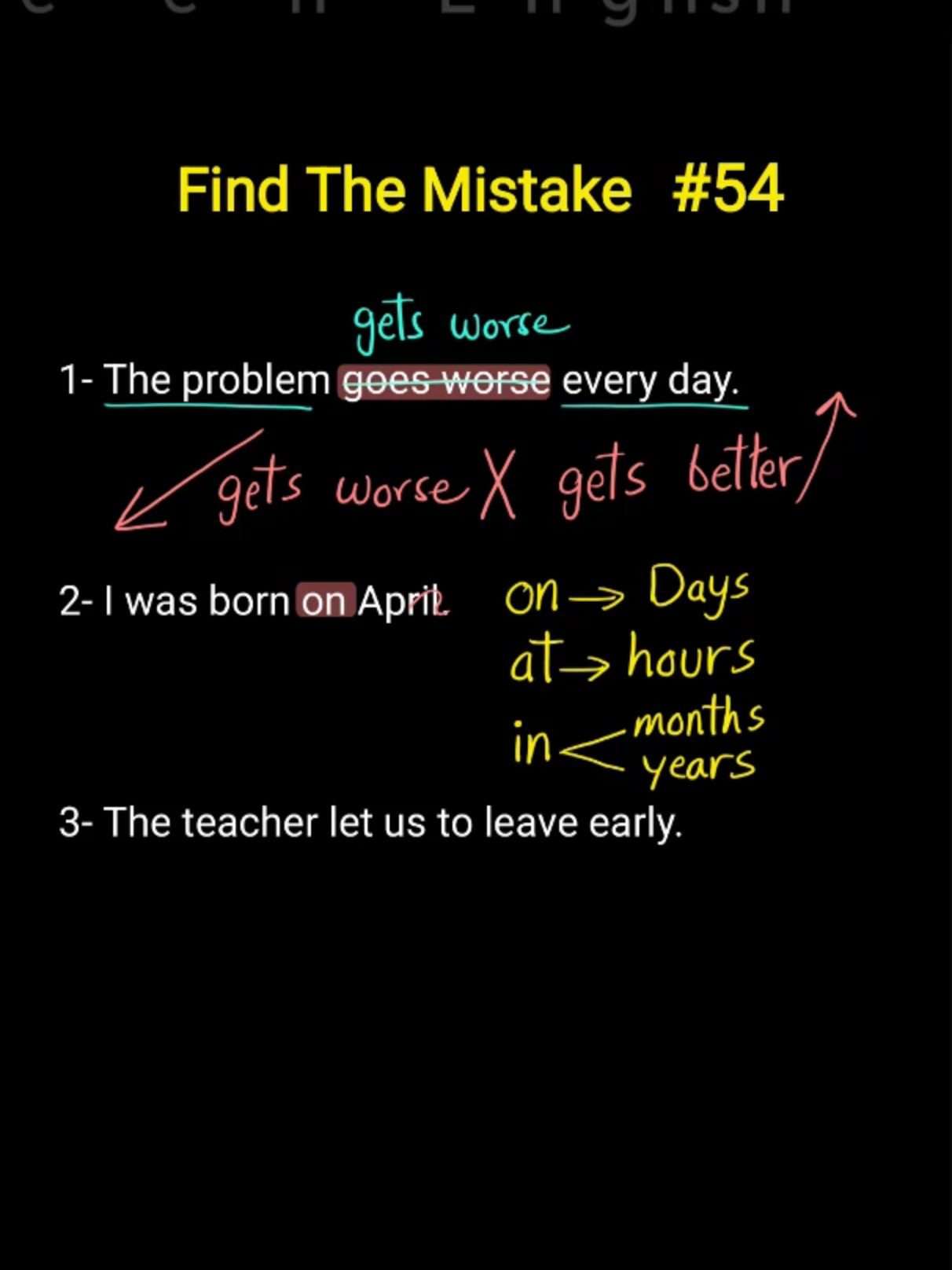 A post by @blackscreenenglish on TikTok caption: #foryou #learnenglish #LearnOnTikTok #grammar #ielts #english #englishvocabulary #black_screen_english