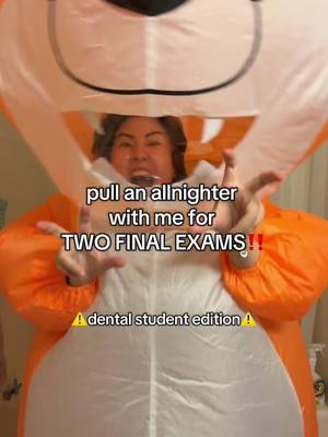 A post by @kaybchung on TikTok caption: I was so scared someone would see me in the dog costume #dentalstudent #dentalschool #dentistry #allnighter #studytok #studymotivation #studywithme 