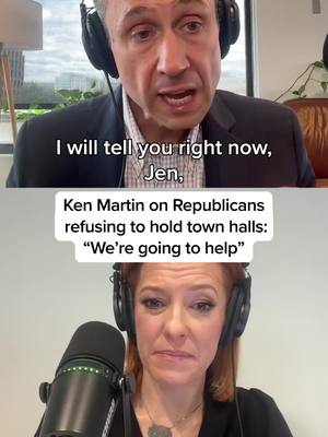 A post by @jenpsaki on TikTok caption: DNC Chair Ken Martin has a message for all Republicans who refuse to hold town halls in their districts: if Republicans won’t listen to their constituents, Democrats will. #dnc #democrats #msnbc #jenpsaki #republicans