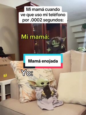 A post by @yodabeibi on TikTok caption: Tiene un detector de teléfonos 😩
