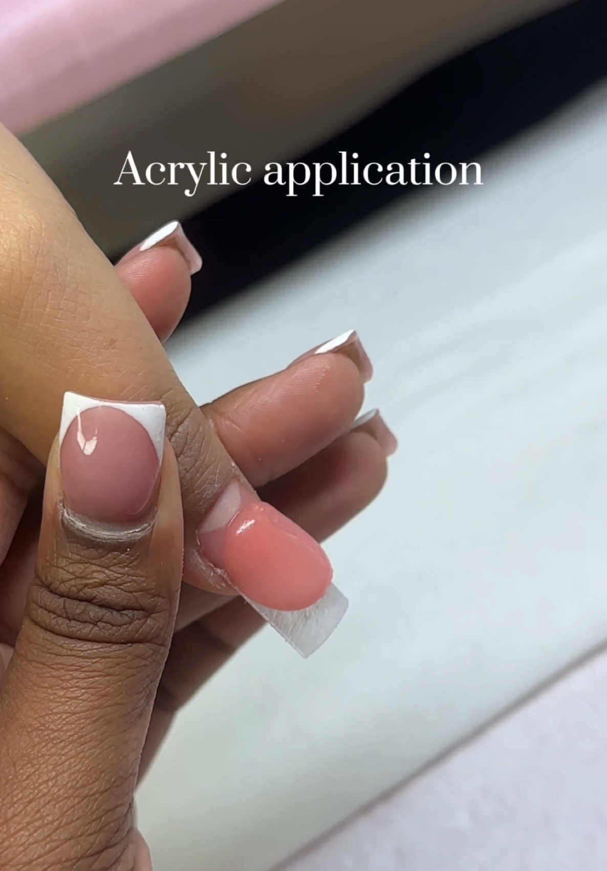 A post by @thanailldoll on TikTok caption: 2 bead method | such a beautiful application 💕 Discounts for the girls 🥹🎀 @Lé Moné Thenailldoll  @Ana Does Nailz Linda10 #nails #nailsoftiktok #acrylicnails #nailapplication #begginernailtech #galvestonnailtech #foryoupage #tiktok #houstontxnailtech #foryoupage #fypシ゚viral 