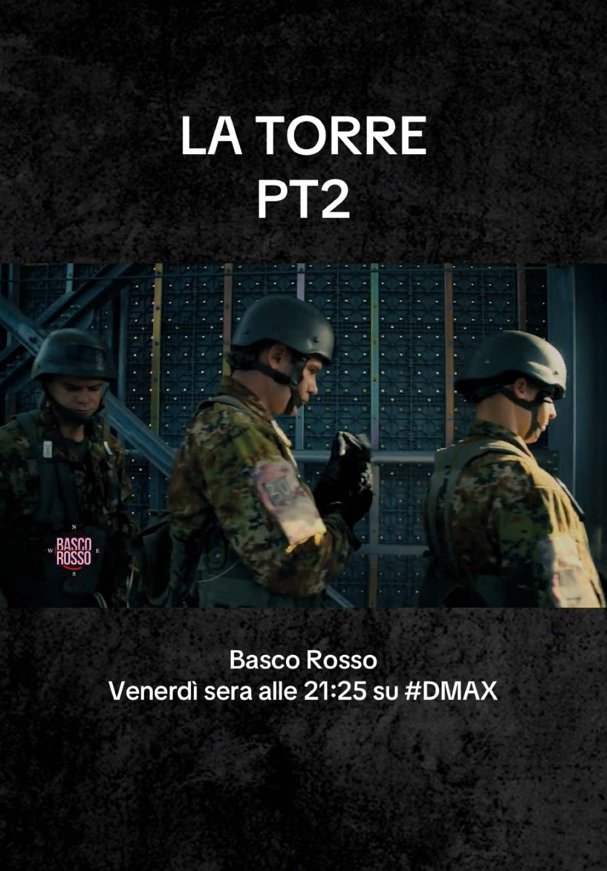 A post by @dmaxitalia on TikTok caption: Per gli allievi inizia l’addestramento.  #BascoRosso - venerdì alle 21:25 su #DMAX, canale 52 