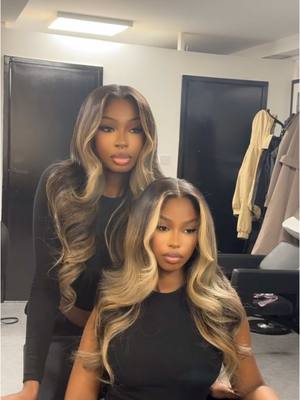A post by @iamhazel_ on TikTok caption: Twice as nice 👯 @D A N I  Hair from @KHATORI  Installed by @Crownedbeauty  Coloured by @KimoraColours  Makeup by @Belle Korrs 