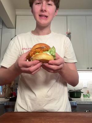 A post by @cooking_with.kian on TikTok caption: Buffalo Chicken Sandwich!