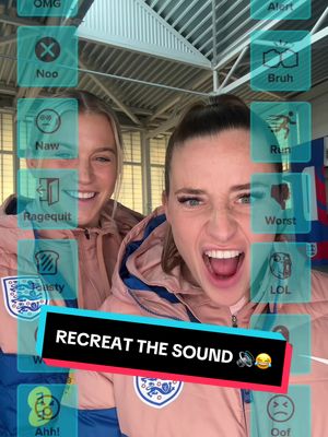 A post by @england on TikTok caption: Recreate the Sound: Meme Edition 😂 with Tooney and Lessi ❤️ #england #Lionesses #alessiarusso #ellatoone 