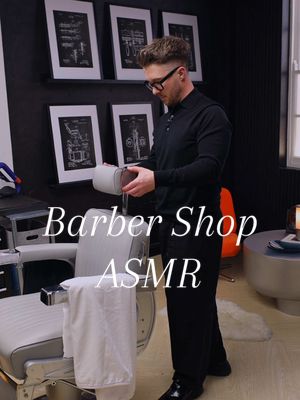 A post by @elliotforbes on TikTok caption: I’m Ready! Who wants a haircut? What do you think of the new layout in my studio? #asmr #oddlysatisfying #satisfyingsounds #asmrbarber 