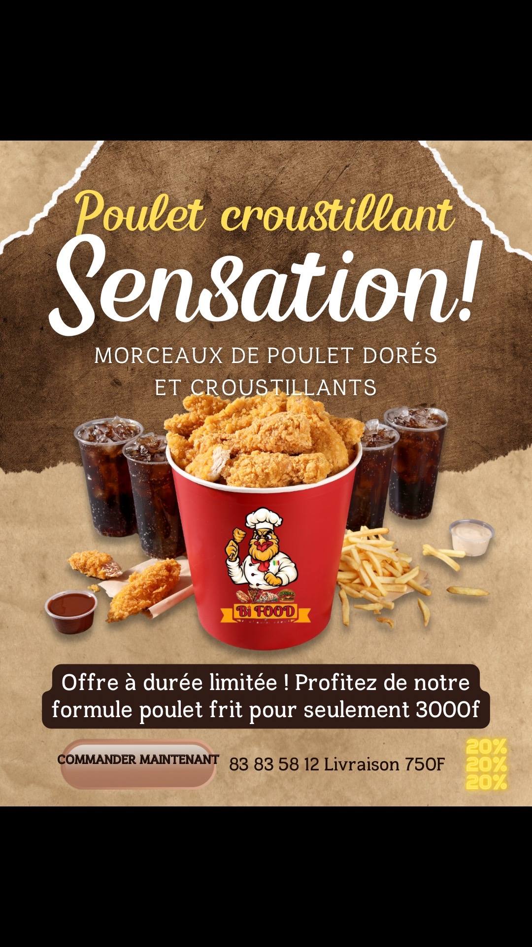 A post by @blozzy3 on TikTok caption: Commander votre poulet au 83835812 NA NÈNÈ DRON #bifood🇲🇱 #noviolence #FASTFOOD 