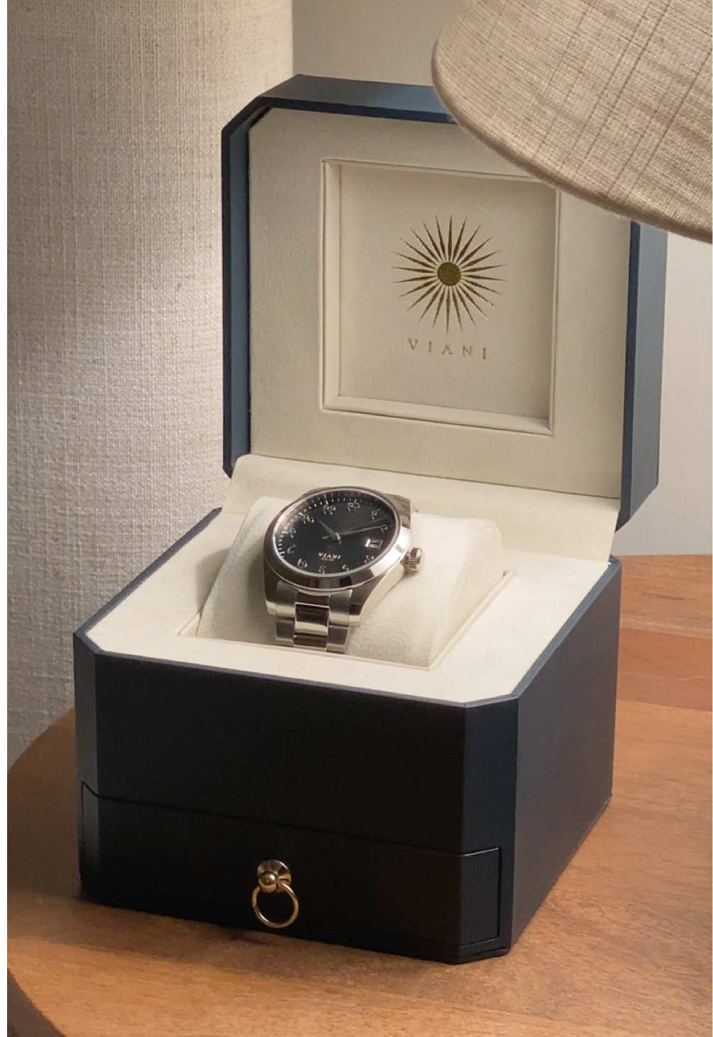 A post by @anantchoxi on TikTok caption: It may be time to leave the Apple Watch at home come this wedding season! Shoutout to @viani_watches for creating one of the most unique watches l've ever seen! The clean design with the Hindi numerals is 🔥. I'm rocking the VIANI Solar in Midnight Steel and I'm so happy to add this to my collection! #uniquewatches #watchesoftiktok #luxurywatches #solarwatch 