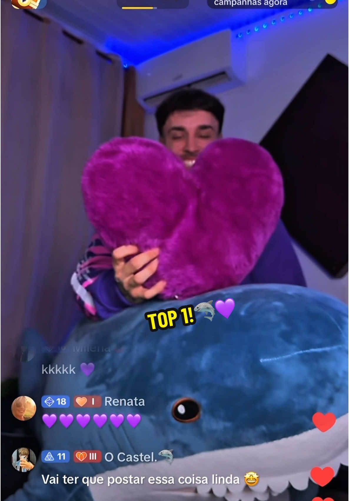 A post by @ibrunoguilherme on TikTok caption: TOOOOP 1!! 🦈💜, muitoooo obrigado por tanto princesa, obrigado por sempre estar comigo, te amo muito!❤️  @𝐿𝑖𝑧𝑒𝑡ℎ.𝑚💜 