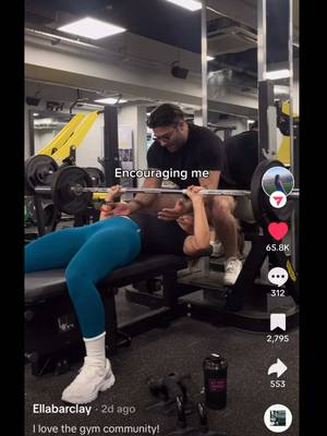 A post by @thejoeyswoll on TikTok caption: This is why we love the gym community. 🙏🏼❤️ #GymTok #gym #fyp @Ellabarclay 
