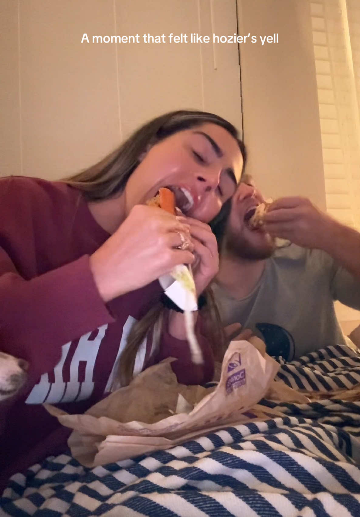 A post by @littleherculette on TikTok caption: Why does @tacobell hit 10000x harder at 2am