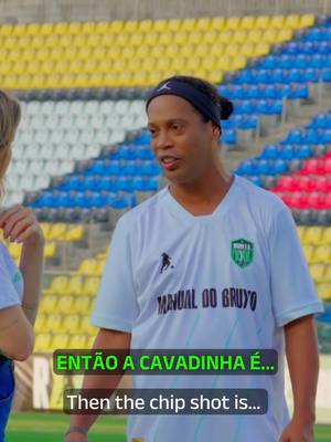 A post by @ronaldinho on TikTok caption: Detalhes fazem toda a diferença! ⚽🔥 O segredo para encobrir o goleiro com cavadinha está na distância e no toque! 🎯 Quer aprender? Eu te mostro no Manual do Bruxo! Dentro do @manualdobruxooficial , além de aprender diretamente comigo, você ainda terá uma vaga para demonstrar seu talento. E para participar, você só precisa clicar no link da bio, e entrar para o Manual do Bruxo!