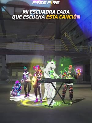 A post by @freefirelatino on TikTok caption: ¡Temazo! 💃🕺 ¿En qué parte del mapa darás concierto con tu escuadra? 🎹 #NuevaActualización #LaZona #FreeFire #Fyp #GamerEnTikTok