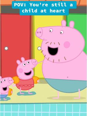 A post by @peppapig on TikTok caption: Daddy Pig prioritises being the best father, but is still a child at heart 🥰#peppapig #expectingpigchanges #parentsoftiktok
