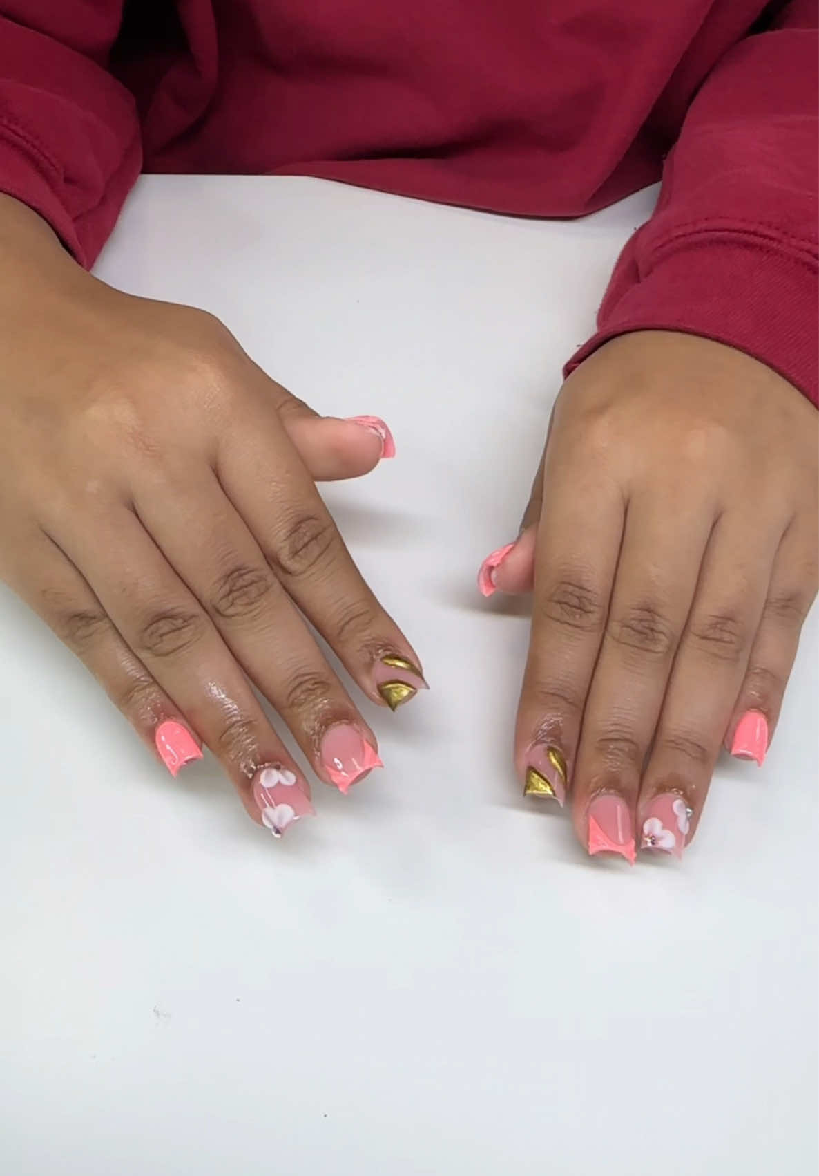 A post by @thanailldoll on TikTok caption: Who said shorties can’t be cute ? ☺️ #nails #springnails #fypシ゚viral #nailapplication #galvestonnailtech #foryoupage #houstontxnailtech #colorfulnails #tiktok 