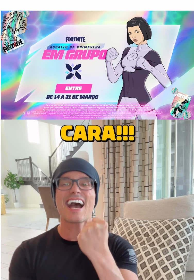 A post by @petjordan on TikTok caption: Isso que é collab maneira!!! Bora conquistar o traje da Dupli Kate no Fortnite. É grátis e pra todas as plataformas! #publi #epicpartner