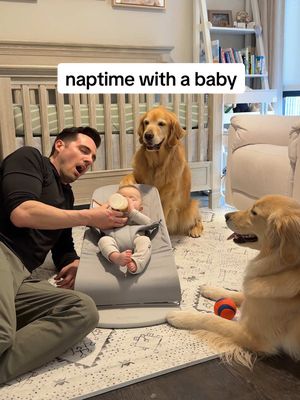 A post by @elliegoldenlife on TikTok caption: Naptime with a baby be like...