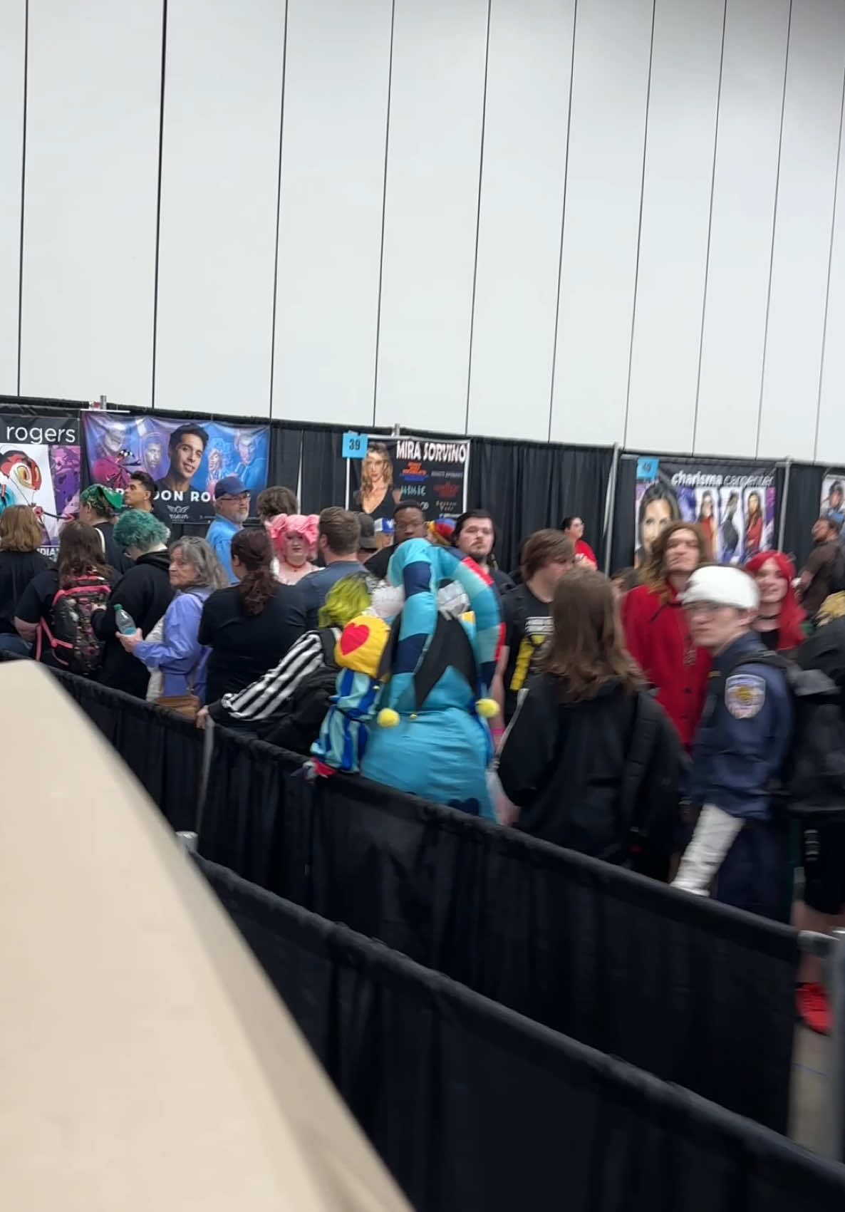 A post by @kylephillipsfun on TikTok caption: I just love riding vehicles. Standing up on a golf cart is always good fun #IndianaComicCon2025 