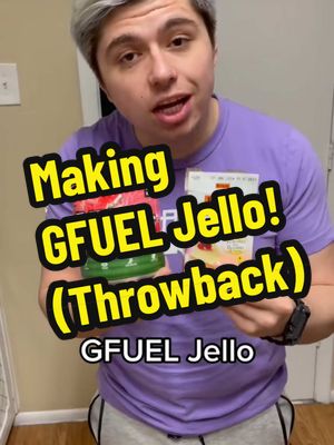 A post by @dannydorito23 on TikTok caption: Should we try doing this again? 😂 @G FUEL Energy #throwback #gfuel #jello #cooking 