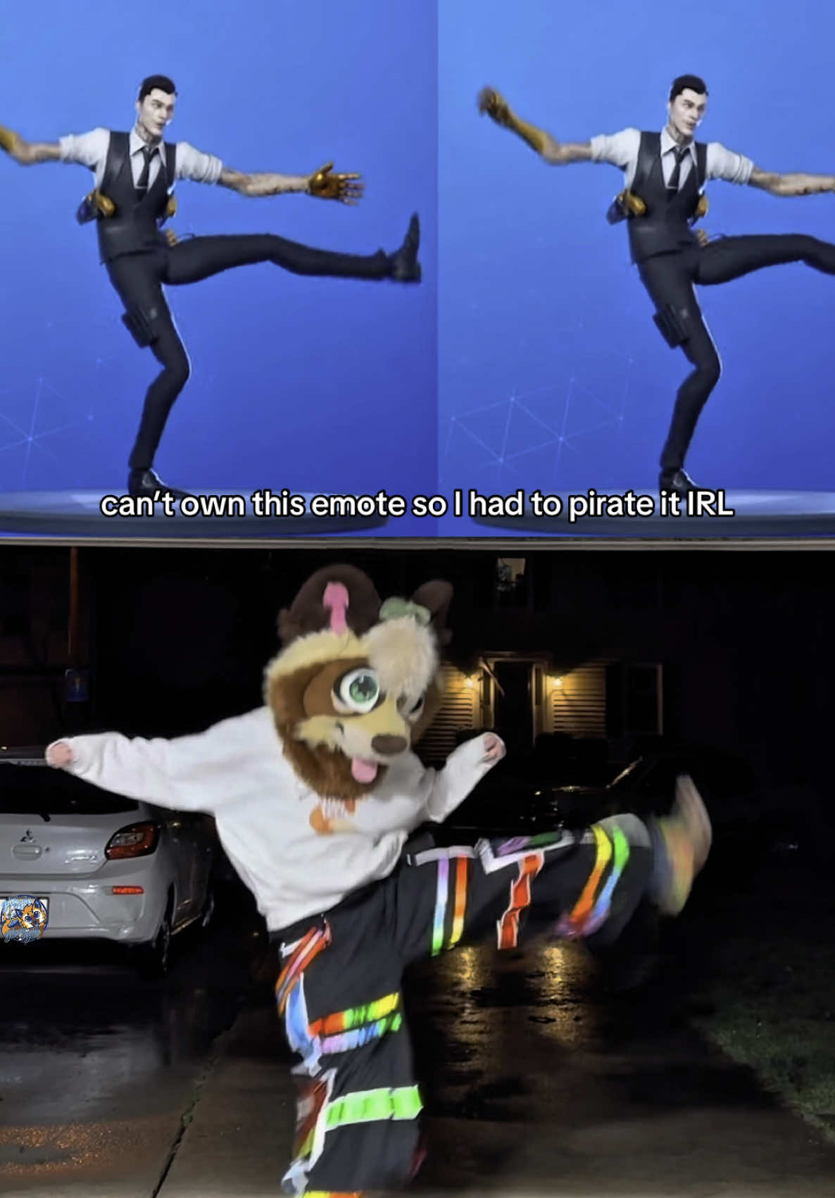 A post by @khajiitkat on TikTok caption: @ROMANCEPLANET bringing Jumpstyle back!  Springy Fortnite Emote!  