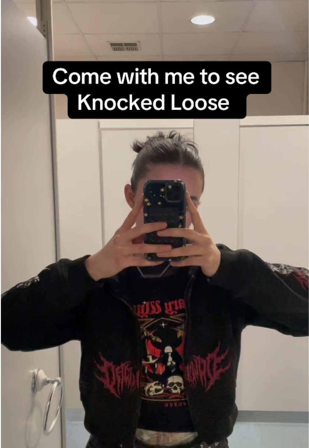 A post by @arianamageeginn on TikTok caption: Come with me to see Knocked Loose at The Underworld! Definitely the most insane and hottest show I’ve been to! My first attempt at a voiceover, yes I cringed super hard 🤮 Thanks for taking the time to watch! 🥹