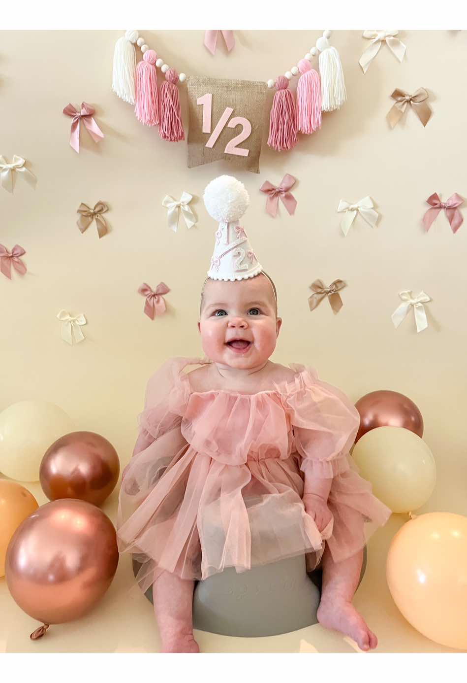 A post by @shandi_lyn on TikTok caption: #6monthsold #6montholdphotoshoot #6monthphotoshoot #6months #halfbirthday #halfbirthdayphotoshoot #baby #babybirthday #babyphotoshoot 