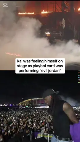 A post by @vrewls on TikTok caption: kai was getting hyped #kaicenat #playboicarti #carti #iammusic #fyp #foryoupage #viral 