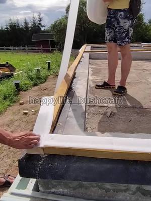 A post by @happylife_bushcraft on TikTok caption: Guest House DIY - Part 1 #build #building #builder #buildingahouse #cabin #logcabin #bushcraft #woodenhouse #viralvideo #fyp