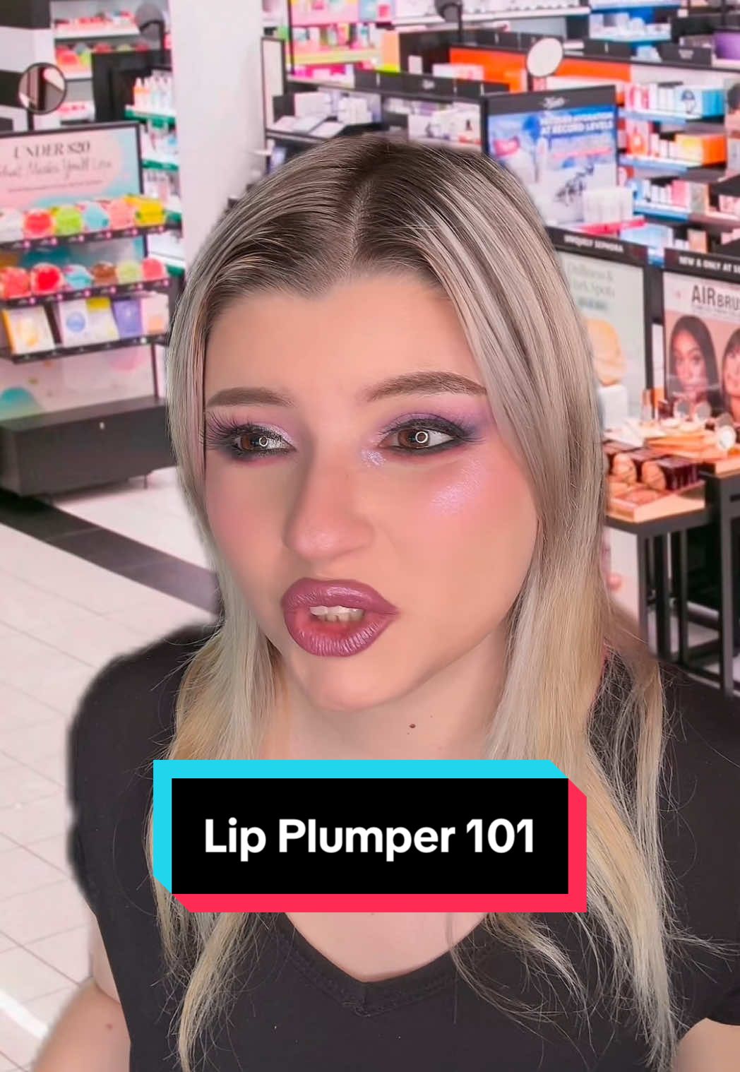 A post by @getlexxified on TikTok caption: Lip Plumper 101 #greenscreen #sephora #MaestriDelPov #skit #makeup #MakeUpArtist #mua #fyp #customerservice 