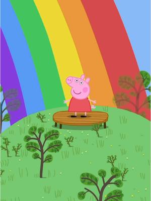 A post by @peppapig on TikTok caption: What's really at the end of the rainbow 😌🌈 Happy Saint Patrick's Day ☘️ #peppapig #expectingpigchanges #stpatricksday 