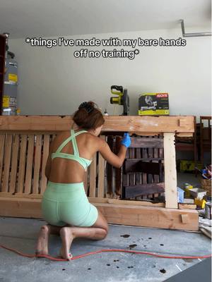 A post by @mylifeaseva on TikTok caption: Did you forget I’m the DIY queen? 🪵🪜💫 but if social media doesn’t work out i can always build you a good chair 🥹🫶 #mylifeaseva  