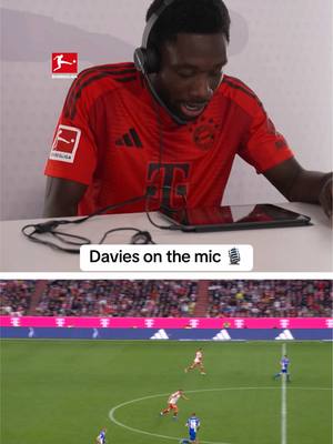 A post by @bundesliga on TikTok caption: We want @Alphonso Davies on the comms always 💯 #bundesliga #fussball #Davies #Kane #FCBayern 