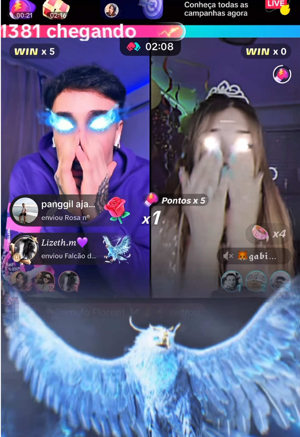 A post by @ibrunoguilherme on TikTok caption: Que batalha boa!! Obrigado a todos por esse apoio incrível, que Deus continue abençoando todos nós💙, team Sharks está crescendo🦈💜!  @𝐿𝑖𝑧𝑒𝑡ℎ.𝑚💜 @❤️‍🔥Love⚡️🦈 @🐚LukaPda🐼 @🐚Duda🐼💜⚡️ 