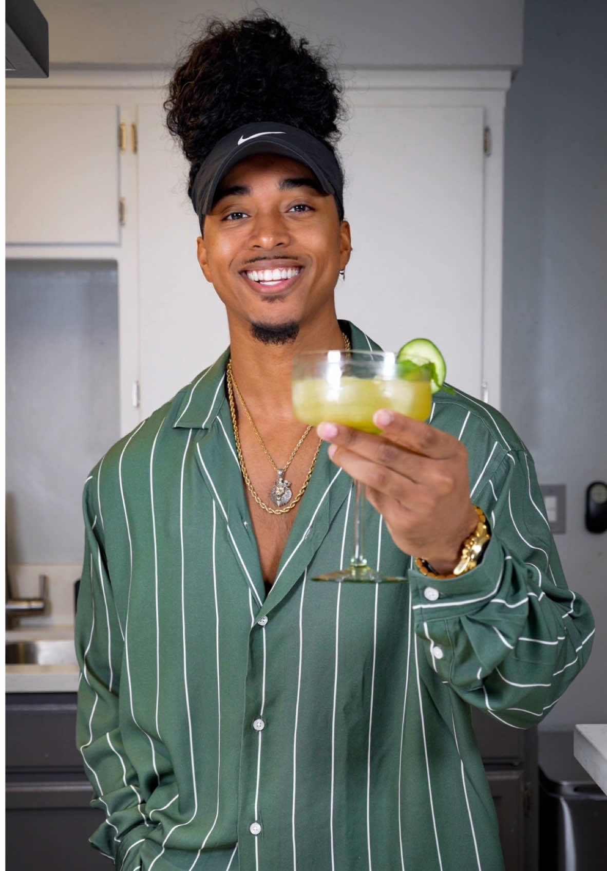 A post by @giofilipinohair on TikTok caption: POUR DECISIONS | Ep.2 Irish Maid ☘️  Happy St. Patrick’s Day! ☘️ Give Us Any Excuse To Go Out and Have A Drink With The Friends, and We’ll Take It! 😎 #pourdecisions #gioswave  Recipe: 2 oz Irish whiskey 0.5 oz elderflower liqueur 0.75 oz lemon juice 0.75 oz simple syrup Cucumber slices (muddled) @Jameson Irish Whiskey @Barsmith Premium Cocktail Mix 