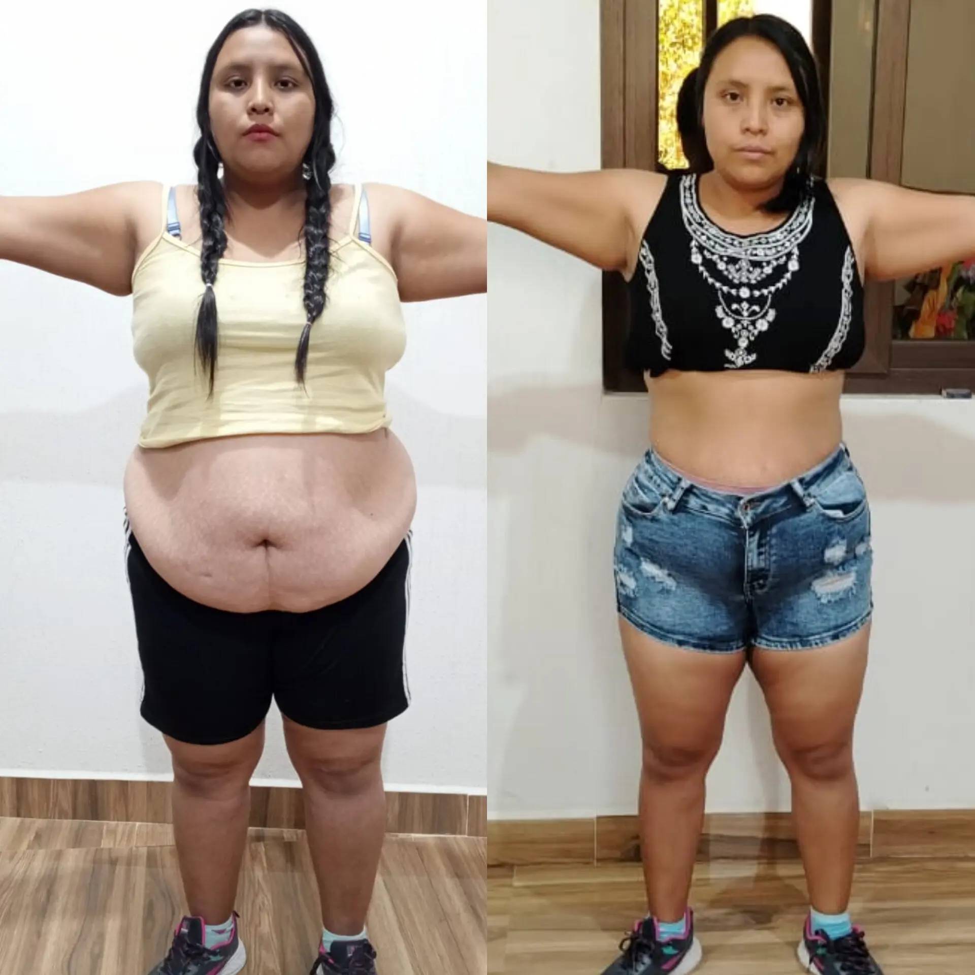 A post by @bajadepesoconmiguel on TikTok caption: Gracias al programa del profe miguel he bajado 57 libras en un año. Esto si es real 🥳 en mi perfil te deje el link de ingreso 